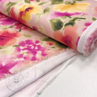 Bavlnená látka SATIN Kauai pink digital print
