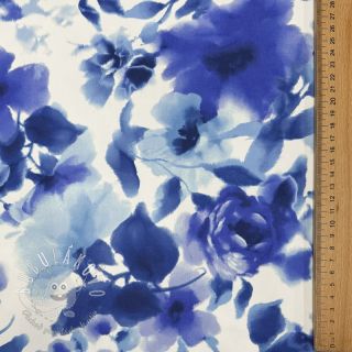 Bavlnená látka SATIN Kauai blue digital print