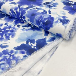 Bavlnená látka SATIN Kauai blue digital print