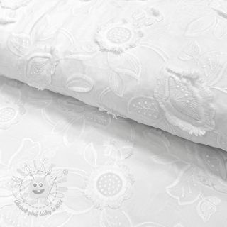 Bavlnená látka EMBROIDERY Catchy Swingy white