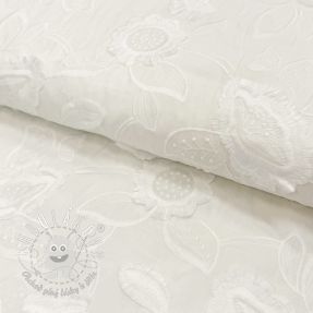 Bavlnená látka EMBROIDERY Catchy Swingy off white