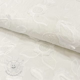 Bavlnená látka EMBROIDERY Catchy Swingy off white