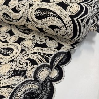 Bavlnená látka EMBROIDERY Anouk black