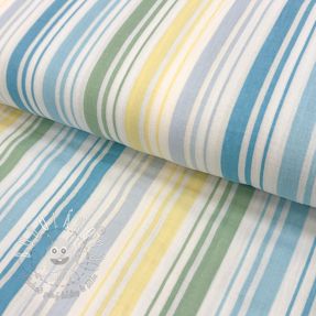 Dvojitá gázovina/mušelín Beach Stripe blue