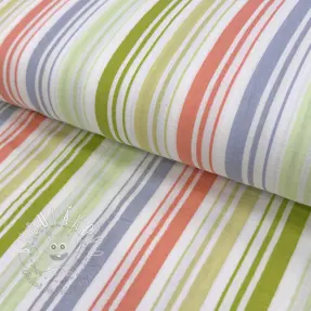 Dvojitá gázovina/mušelín Beach Stripe green