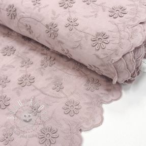 Bavlnená látka EMBROIDERY Catchy daisy rose
