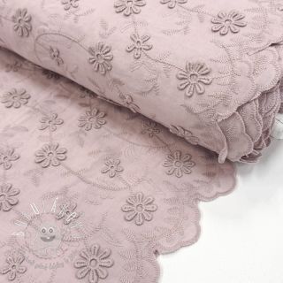 Bavlnená látka EMBROIDERY Catchy daisy rose