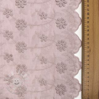 Bavlnená látka EMBROIDERY Catchy daisy rose