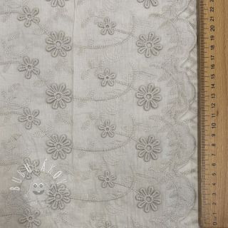 Bavlnená látka EMBROIDERY Catchy daisy beige