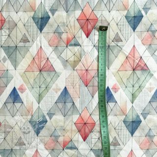 Úplet VISCOSE Stained glass blue digital print