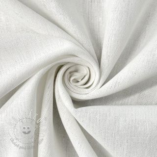 Bavlnená látka s ľanom PREMIUM white