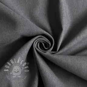 Bavlnená látka s ľanom PREMIUM dark grey