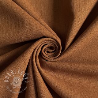 Bavlnená látka s ľanom PREMIUM cognac