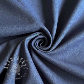 Bavlnená látka s ľanom PREMIUM steel blue
