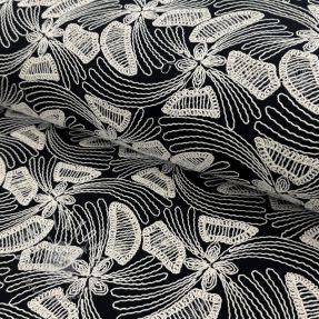 Bavlnená látka EMBROIDERY Amia black