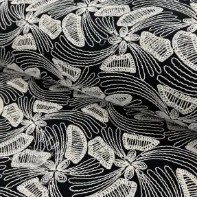 Bavlnená látka EMBROIDERY Amia black