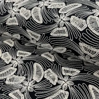 Bavlnená látka EMBROIDERY Amia black