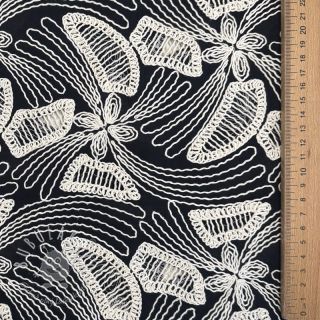 Bavlnená látka EMBROIDERY Amia black
