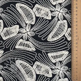 Bavlnená látka EMBROIDERY Amia black