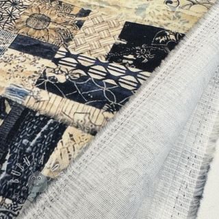 Bavlnená látka TWILL DENIM Mix print design A