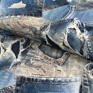 Bavlnená látka TWILL DENIM Mix print design C