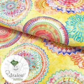 Dekoračná látka s teflonovou úpravou MANDALA WATERCOLOUR YELLOW