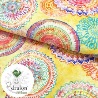 Dekoračná látka s teflonovou úpravou MANDALA WATERCOLOUR YELLOW