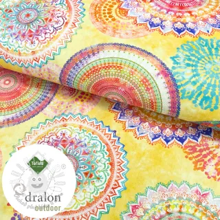 Dekoračná látka s teflonovou úpravou MANDALA WATERCOLOUR YELLOW