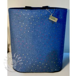 Bavlnená látka JEANS FOIL Hearts multicoluor
