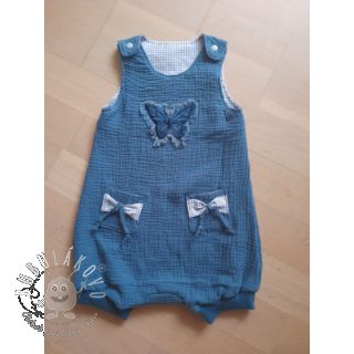 Dvojitá gázovina/mušelín indigo ORGANIC