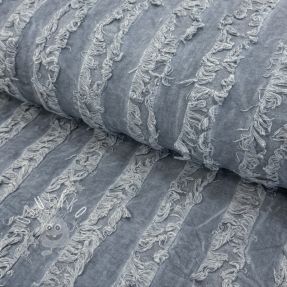Bavlnená látka s ľanom Vintage Fringe Stripe blue