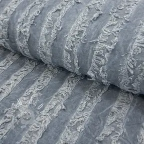 Bavlnená látka s ľanom Vintage Fringe Stripe blue
