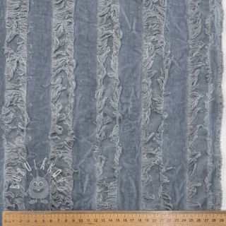 Bavlnená látka s ľanom Vintage Fringe Stripe blue