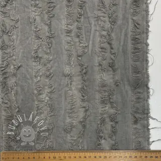 Bavlnená látka s ľanom Vintage Fringe Stripe grey