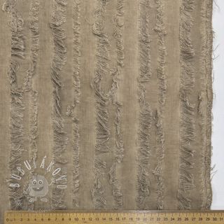 Bavlnená látka s ľanom Vintage Fringe Stripe naturals