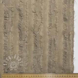Bavlnená látka s ľanom Vintage Fringe Stripe naturals