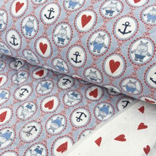 Bavlnená látka QUILTING Titouan bleu