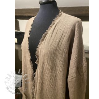 Bavlnená látka s ľanom Vintage Fringe Stripe naturals