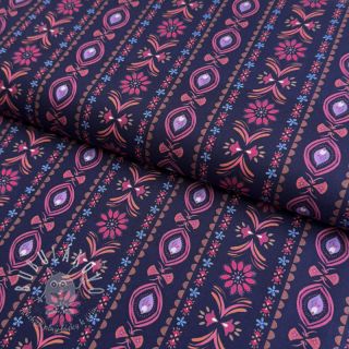Bavlnená látka Motif stripe navy digital print