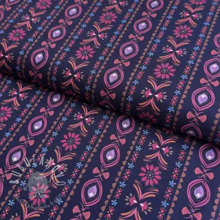 Bavlnená látka Motif stripe navy digital print