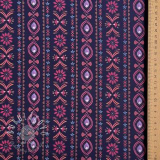 Bavlnená látka Motif stripe navy digital print