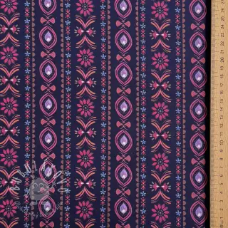 Bavlnená látka Motif stripe navy digital print