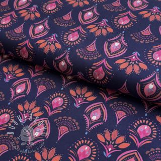 Bavlnená látka Motif navy digital print