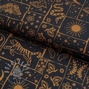 Bavlnená látka Boho black