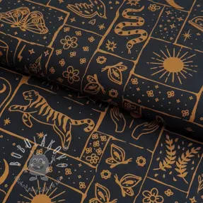 Bavlnená látka Boho black