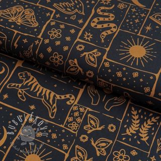 Bavlnená látka Boho black
