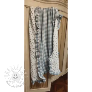 Dvojitá gázovina/mušelín Double sided CHECKS MINI green