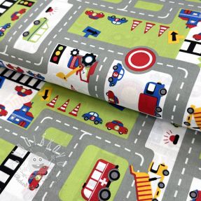 Bavlnená látka Cars on the road design C