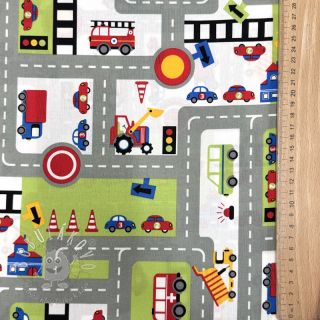Bavlnená látka Cars on the road design C