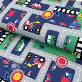 Bavlnená látka Cars on the road design B